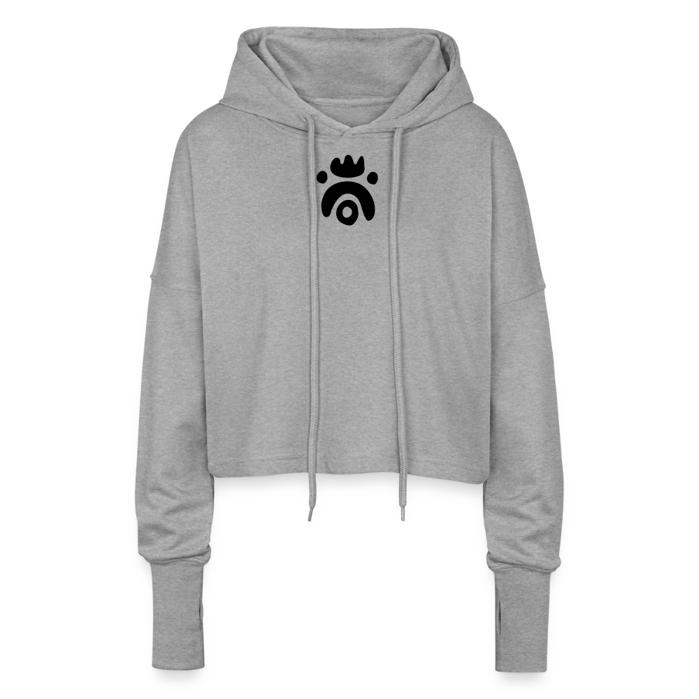Sweat à capuche court Femme - gris chiné