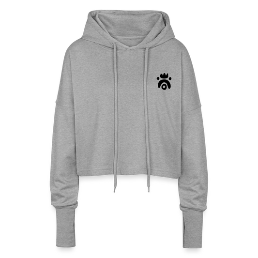 Sweat à capuche court Femme - gris chiné